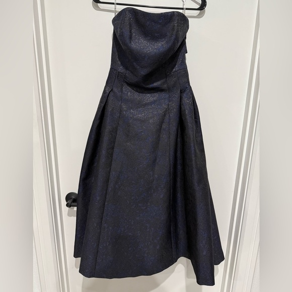Sachin & Babi Black/Midnight Jacquard Strapless Margaux Formal Gown - 0 - Picture 2 of 12